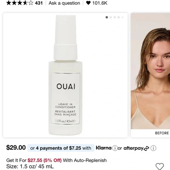 OUAI Leave-In Conditioner - Cream - Picture 3 of 4